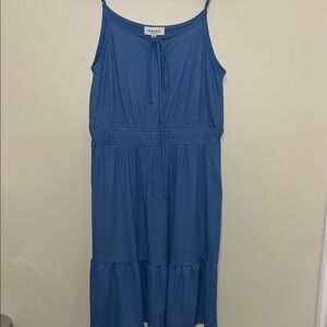 Gilli Light Blue Textured Spaghetti Strap MIdi Dress. NWT